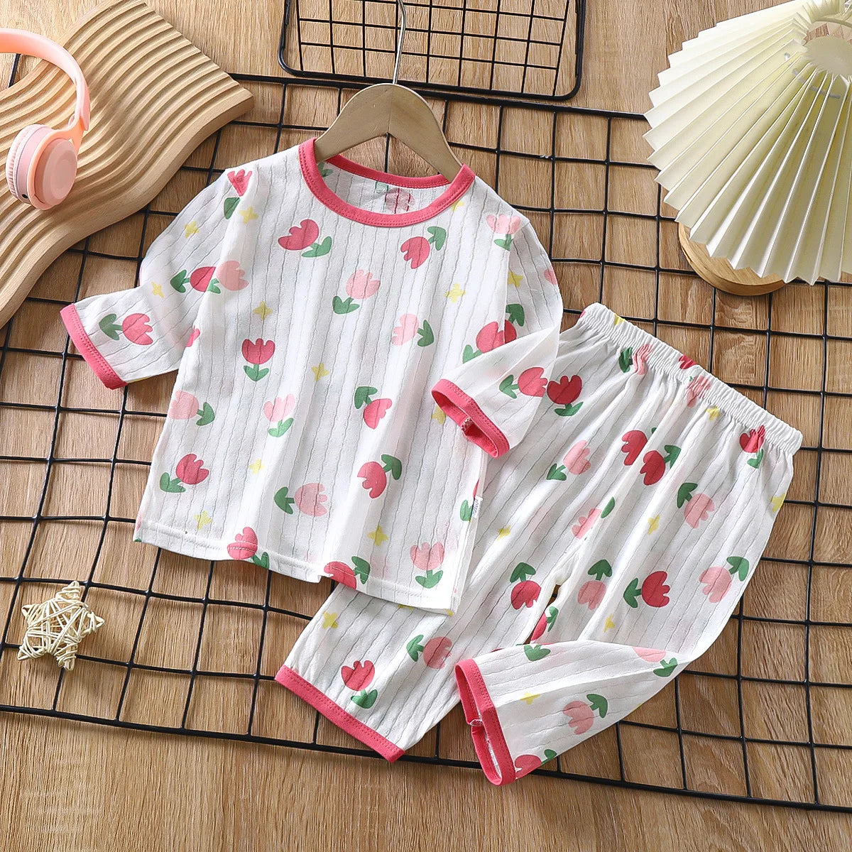 Baby Cotton Pajamas Set | Toddler Long Sleeve Cartoon Nightwear Homewear