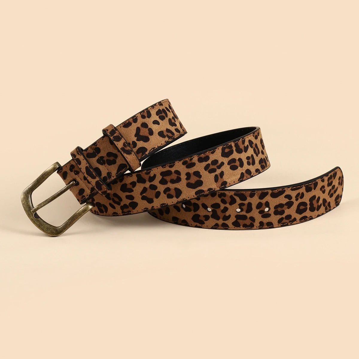Boho PU Leopard Print Belt Women's Dress – Slim Fit Custom Belt Dress