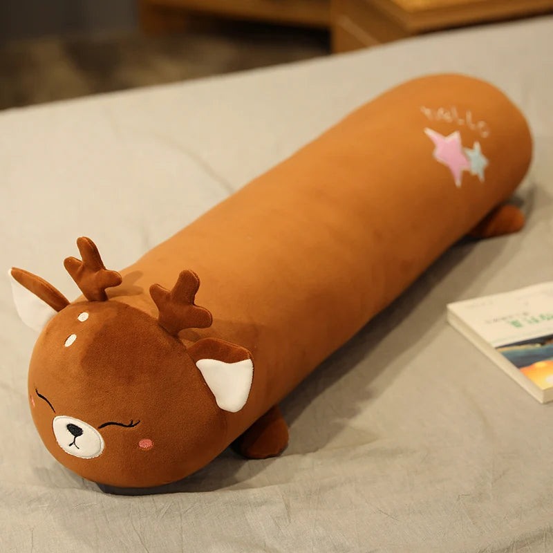 Cervical Roll Neck Pillow Cover – Soft Cartoon Print, Zipper Closure, 80–140cm