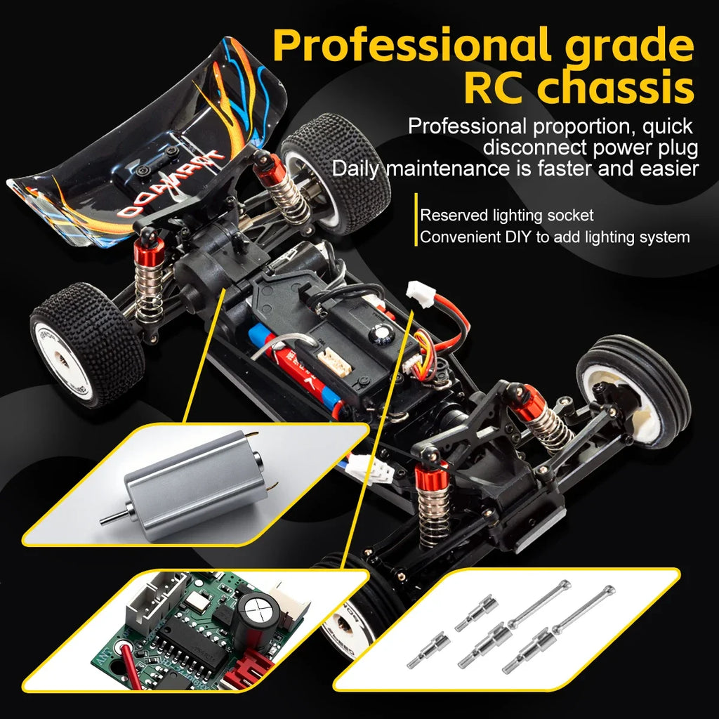 WLtoys 244016 V2 1:24 Scale 2WD RC Racing Car with Electronic Gyro – 25KM/H 3-Speed Remote Control