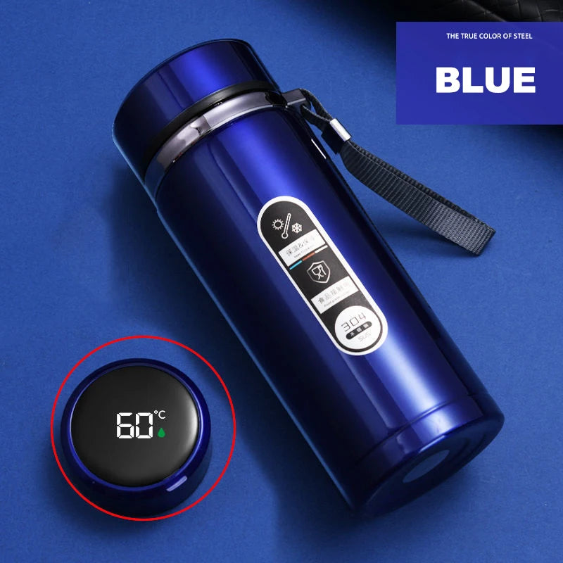 Stainless Steel Thermos Bottle with LED Temperature Display – 500ml–1L Vacuum Flask