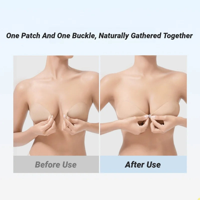 Silicone Adhesive Push-Up Bra — Waterproof Invisible Bra for Backless & Wedding Dresses