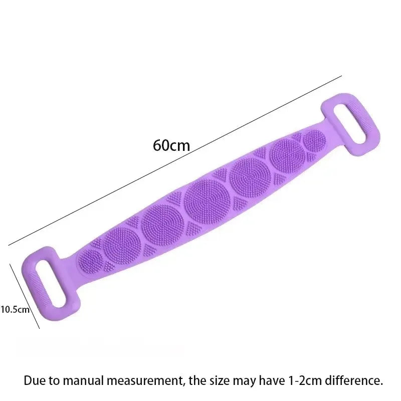 Silicone Back Scrubber Belt – Body Exfoliating Shower Brush & Massage Strap, 60cm