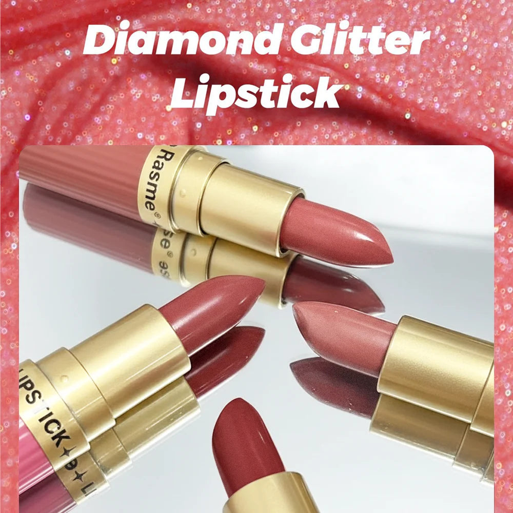 Pearlescent Glitter Velvet Lipstick — Waterproof Matte Shimmer Diamond Finish