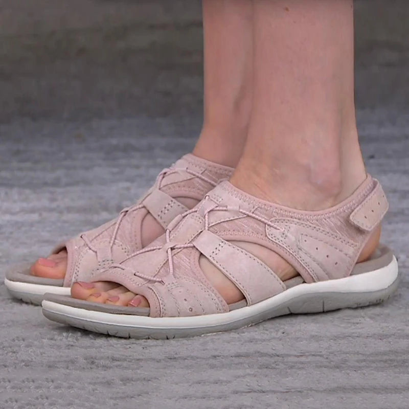 Women's Hollow-Out Adjustable Flat Sandals – Casual Beach Streetwear