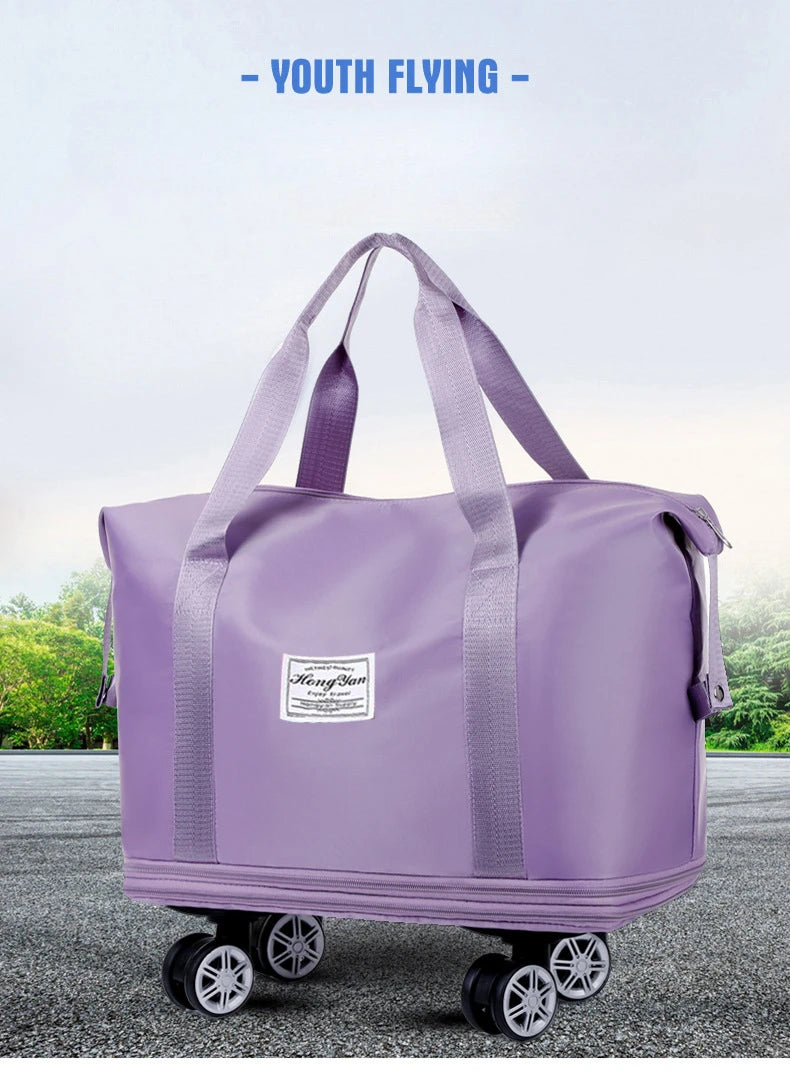 Expandable Fitness Travel Bag – Wet-Dry Storage & Wheels