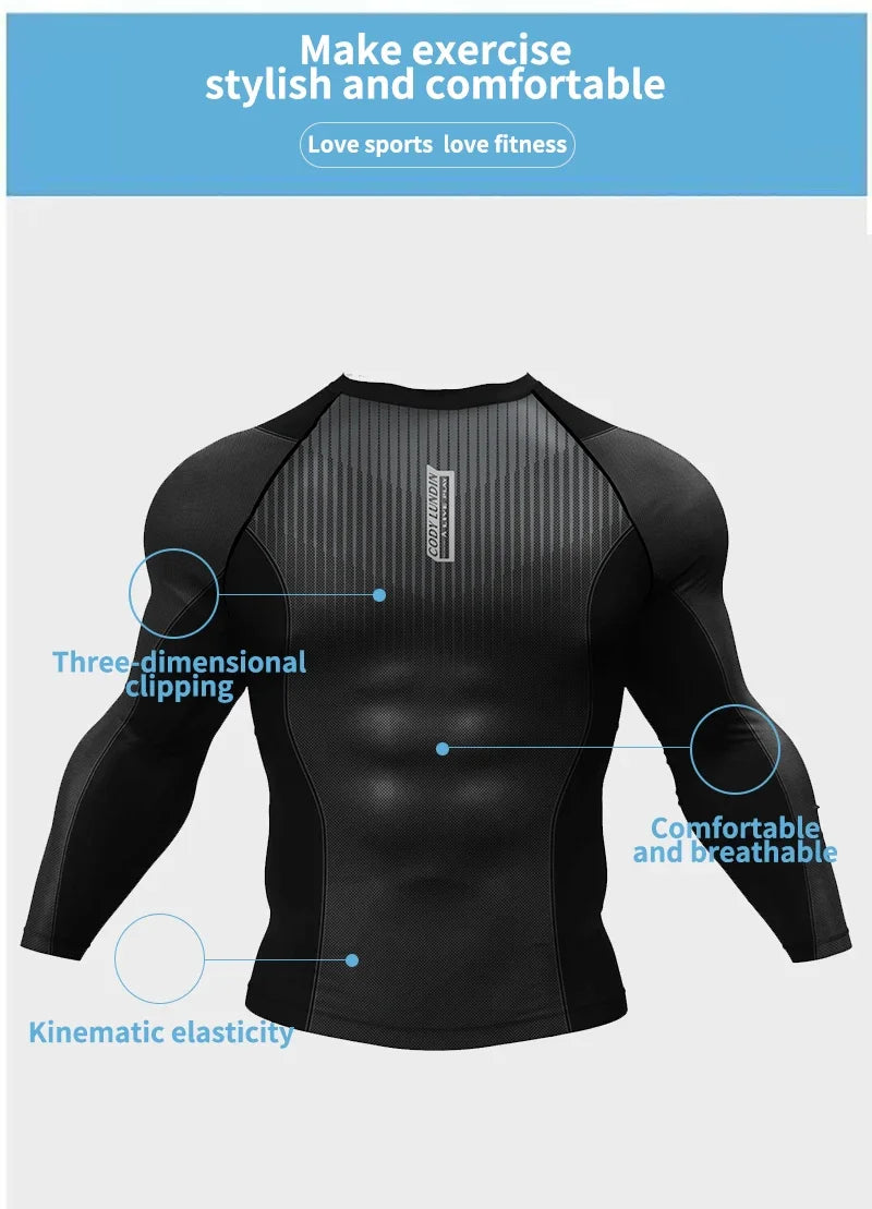 MMA BJJ Compression T-Shirt, Pants & Muay Thai Shorts Rash Guard – Multi-Piece Fitness Sport Suit