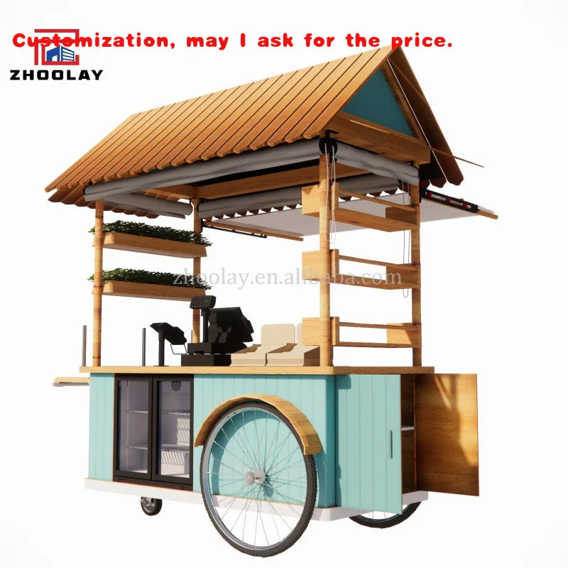 Mobile Market Stall Cart – Trade Show Food Stand & Street Vendor Cart with Wheels
