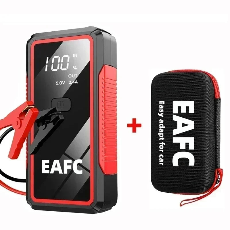 EAFC Portable Car Jump Starter — 600A–2000A Peak, 12V Battery Booster & Power Bank with LED Light
