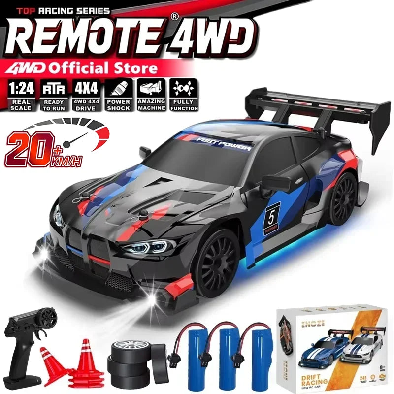 1:24 Scale 4WD RC Drift Car – 20KM/H Off-Road Racing Truck with LED Lights