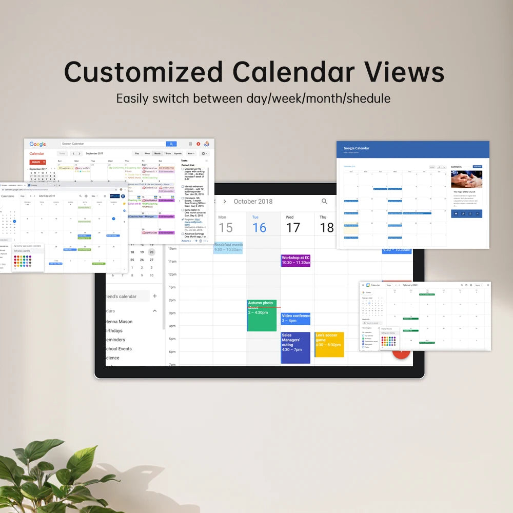 TouchWo Touchscreen Digital Calendar & Smart Display – 15.6" to 43", Android 11/12, 1080p