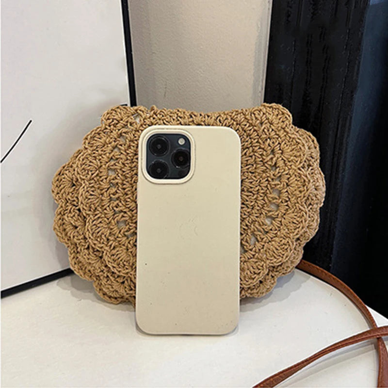 Vintage Woven Cotton Saddle Crossbody Bag – Boho Beach Shoulder Bag for Women