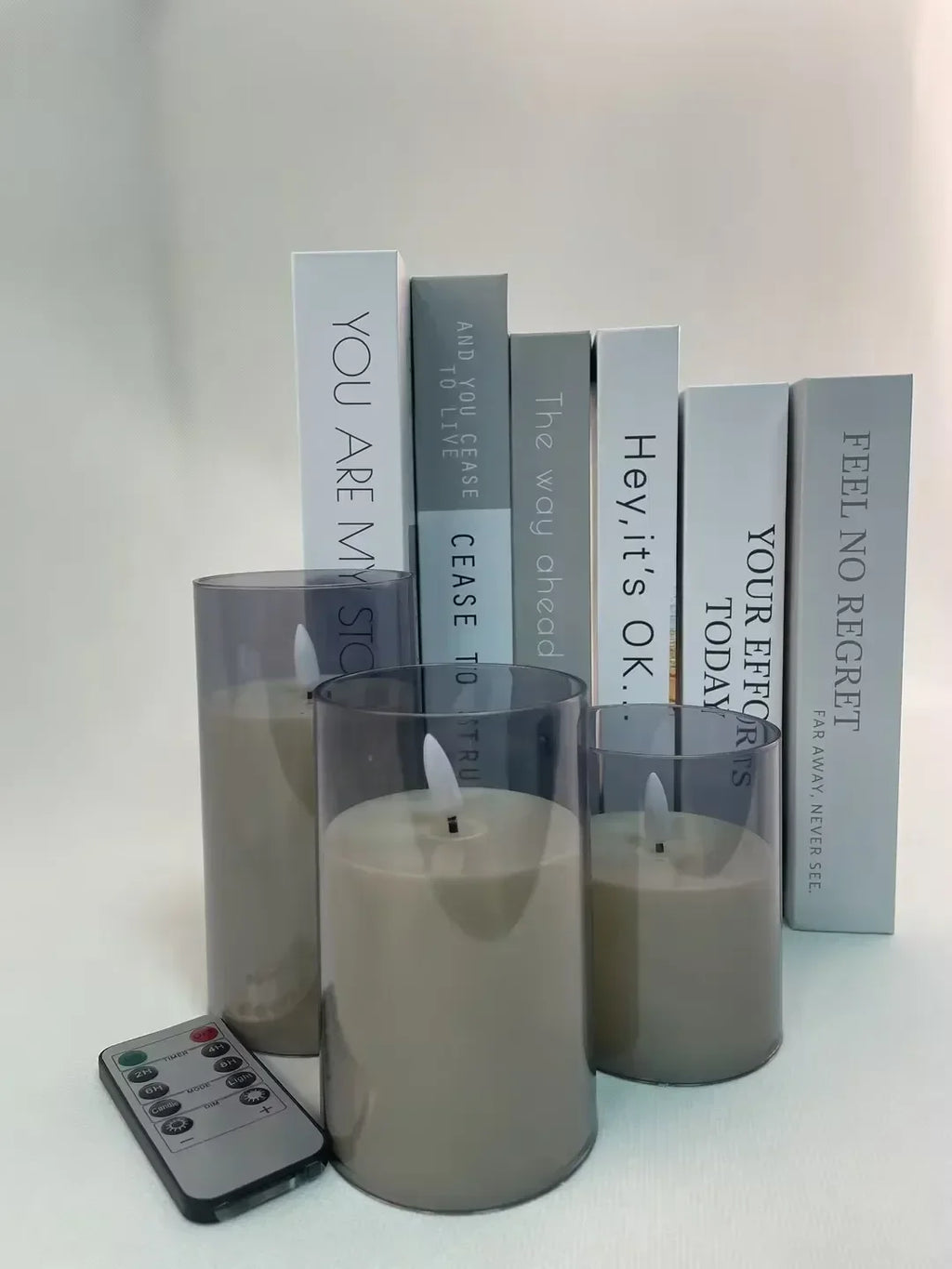 Flameless LED Pillar Candles, Set of 3