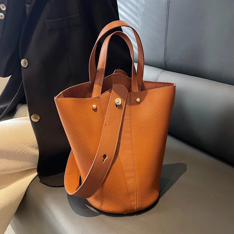 Luxury PU Bucket Bag – Trending Crossbody Shoulder Tote for Women 2026