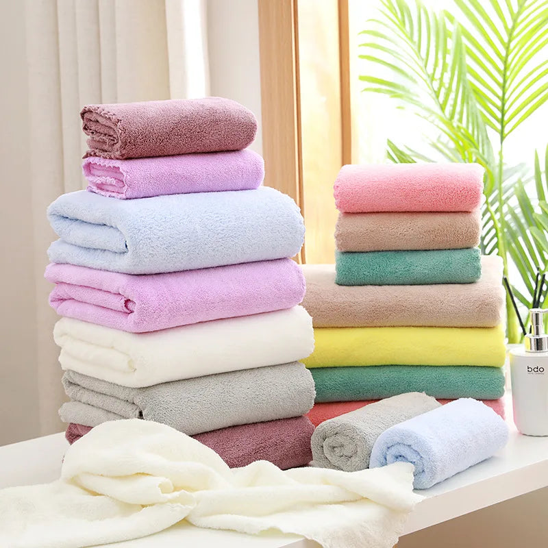 2-Piece Super Soft Coral Velvet Bath Towel Set – Highly Absorbent, Hotel & Spa Quality