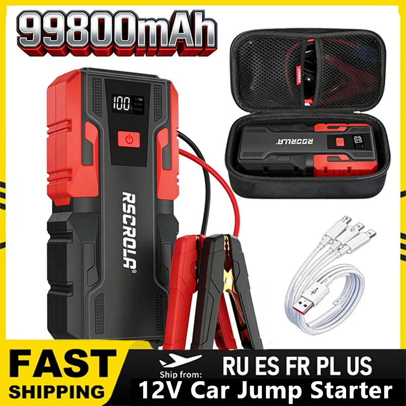 12V Portable Jump Starter – USB Power & Multi-Mode LED