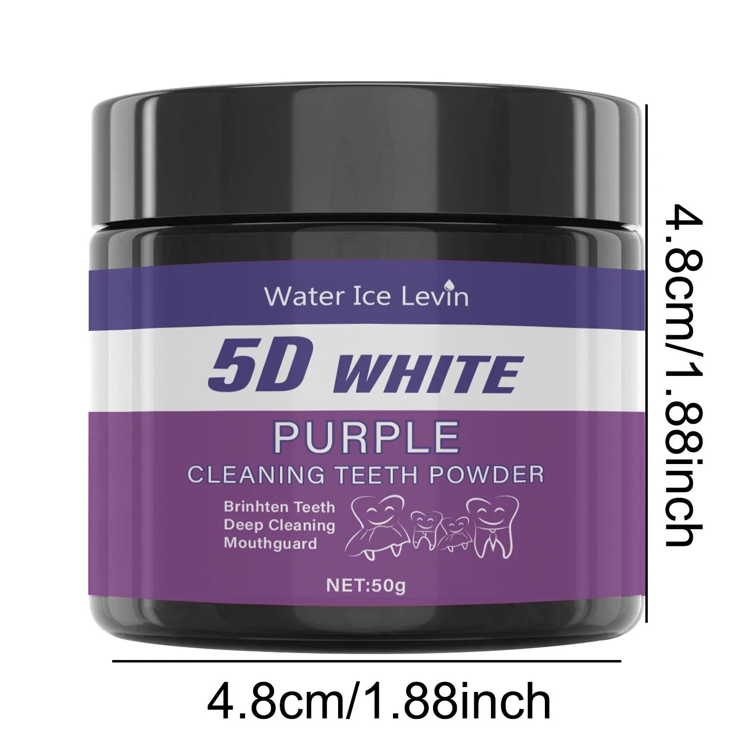 Whiter Teeth in 5 Days — Purple Teeth Cleaning Powder | Deep Cleansing & Polishing, No Sulfuric Acid, 50g Portable Bottle
