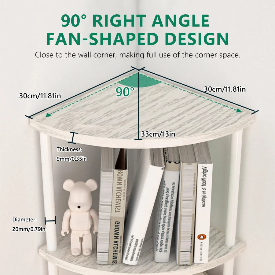 Metal Corner Wall Shelf — 3/4/5/6 Tier Plant Rack, Bookshelf & Living Room Storage