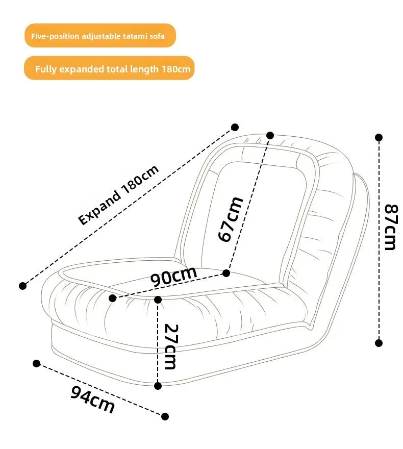 Folding Tatami Floor Sofa with Foam Cushioning