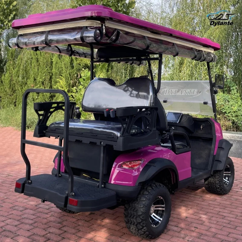 2026 Hot Sale Electric Model 48V AC Motor Golf Cart Custom Gas Driven 2+2 Seat With Folding Back Seat Off-road Hunting Car