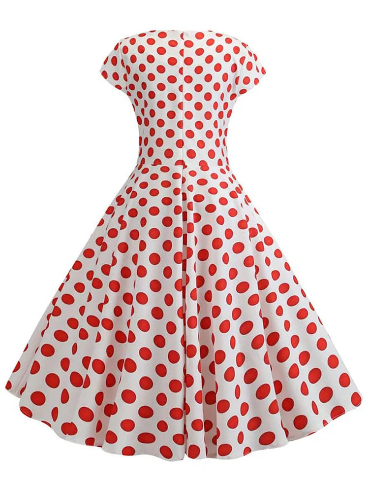 50s 60s Retro Music Note Print Swing Vintage Dress — Casual Party Rockabilly Dress