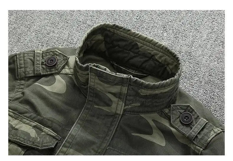 Men's Camouflage Cotton Work Jacket – Stand Collar