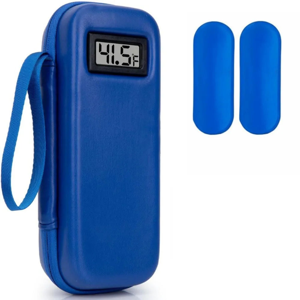 Insulin Cooler Travel Case with Thermometer Display – Waterproof Insulated Refrigerated Medicine Organizer Bag