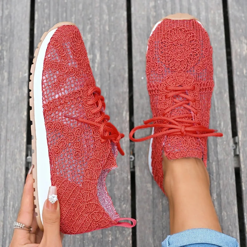 Women's Air Mesh Lace-Up Sneakers