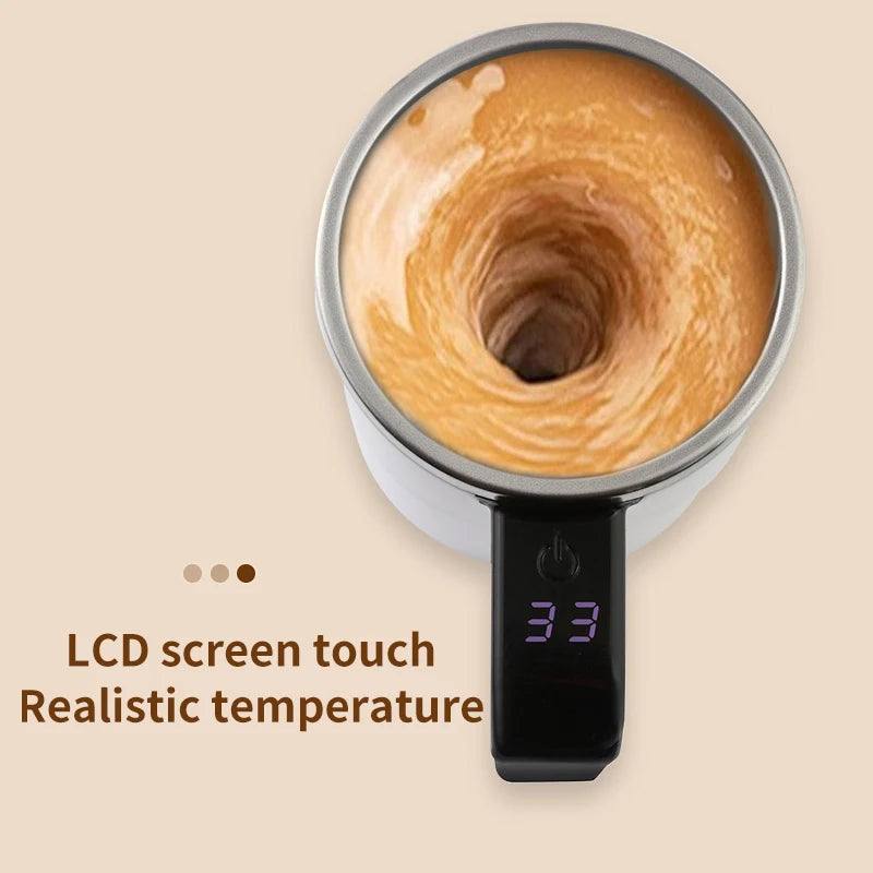 380ML Electric Self-Mixing Coffee Mug — USB Rechargeable, IP67 Waterproof, Magnetic Stir