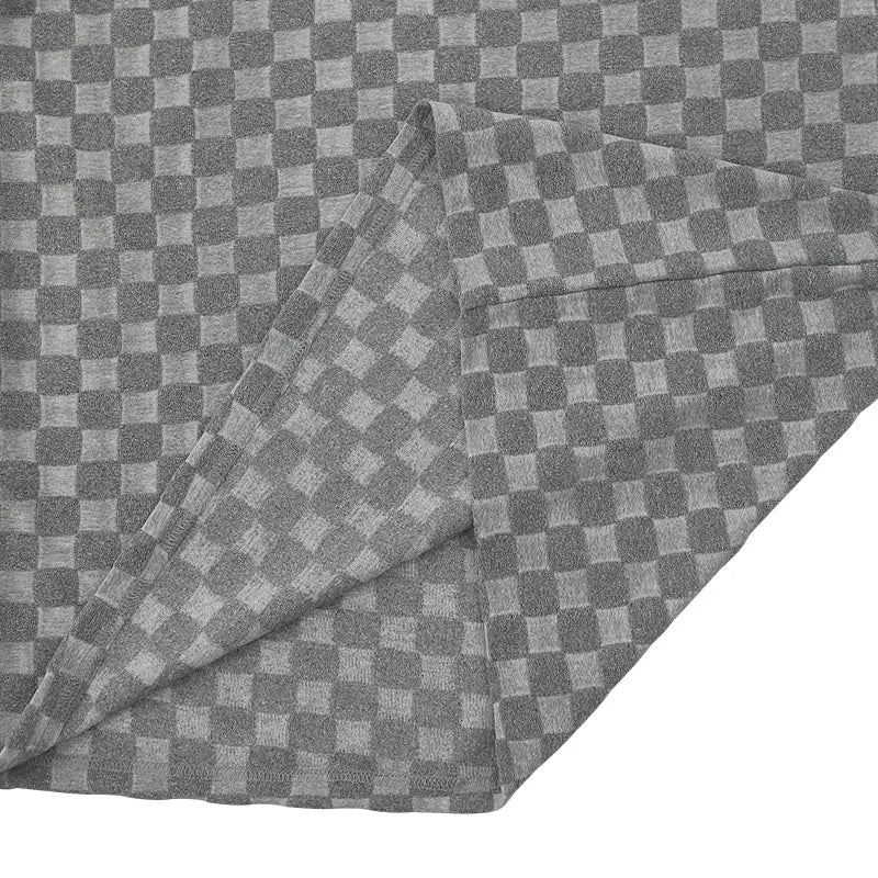 Men's Oversized Chessboard Plaid Shirt & Shorts Set – Loose Summer Leisure 2-Piece
