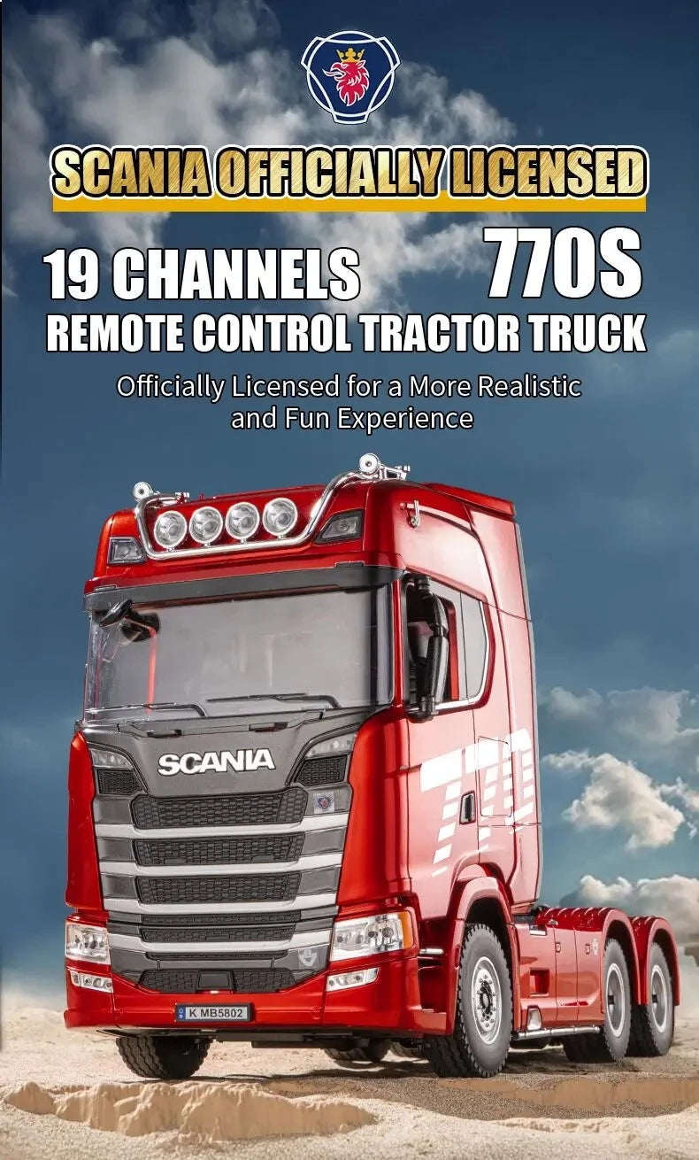 HUINA 1501 1:18 Scale RC Semi Trailer Truck with Sound & Lights – 770S Flatbed Engineering Model