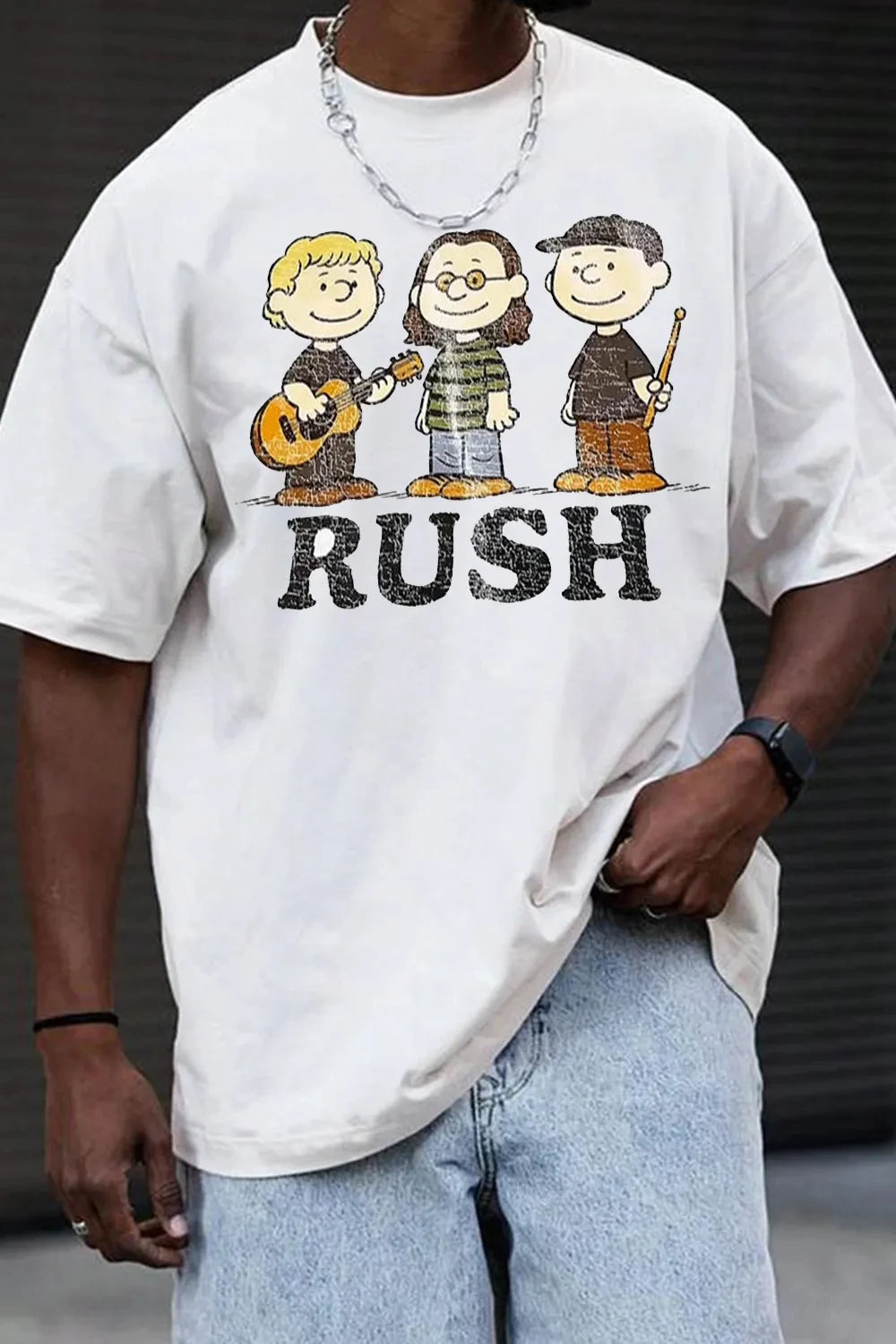 Rush Band Graphic T-Shirt — Unisex Cotton Short Sleeve Casual Loose Tee