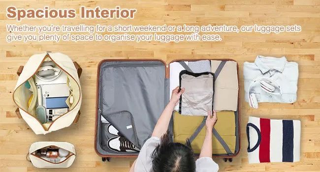 Kono ABS Luggage Set – TSA Lock & Spinner Wheels