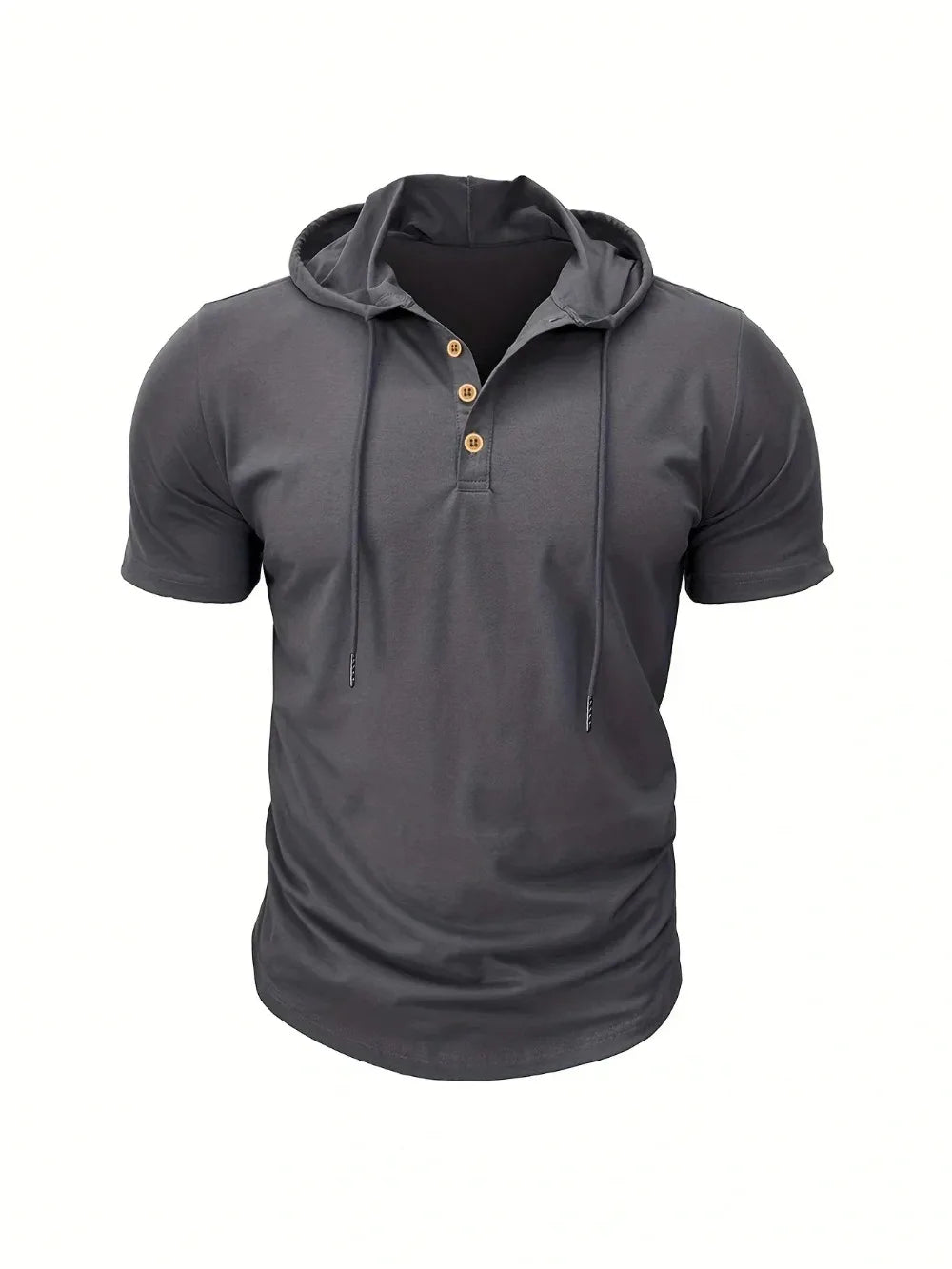 Men's Hooded Short-Sleeve Gym T-Shirt — Athletic Training Tee with Hood