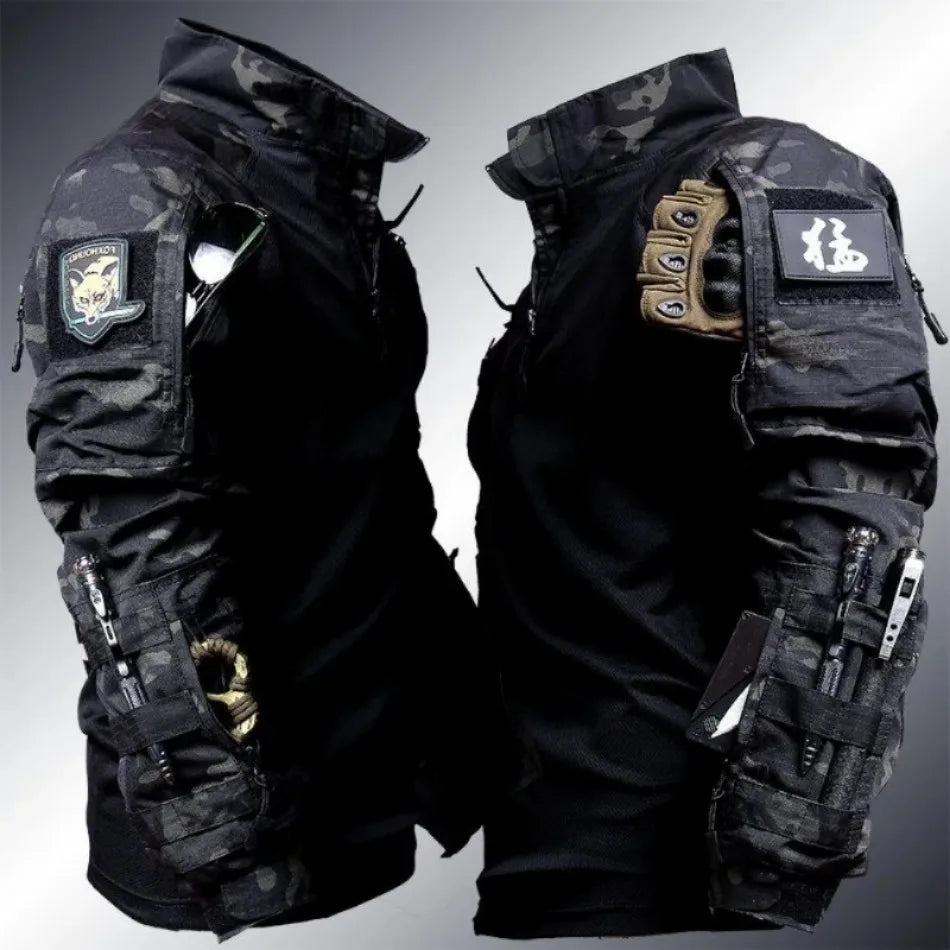 Men's Tactical Camo Combat 2-Piece Set – Waterproof Quick-Dry Hunting Training Suit