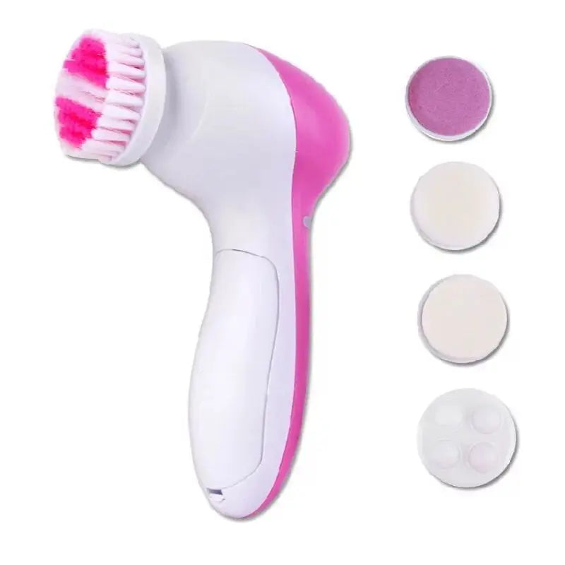5-in-1 Electric Facial Cleansing Brush — Blackhead Removal, Spa Massage, Skin Care Tool