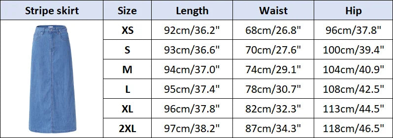 Women's Cotton Denim Skirt – Elegant Stripe & Solid A-Line Jean Skirt 2026