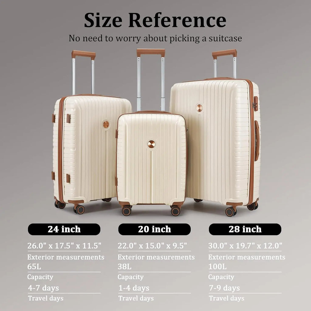 Joyway PP Hard Shell Lightweight Durable Luggage Sets, Travel Suitcase with Duffel Bag and Toiletry Bag, TSA Lock,Spinner Wheels