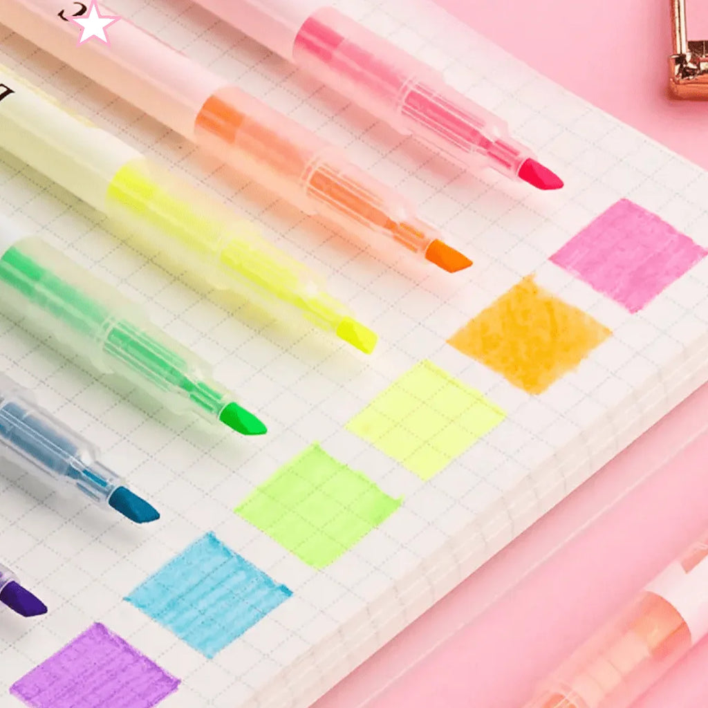 6-Color Dual-Ended Study Highlighters