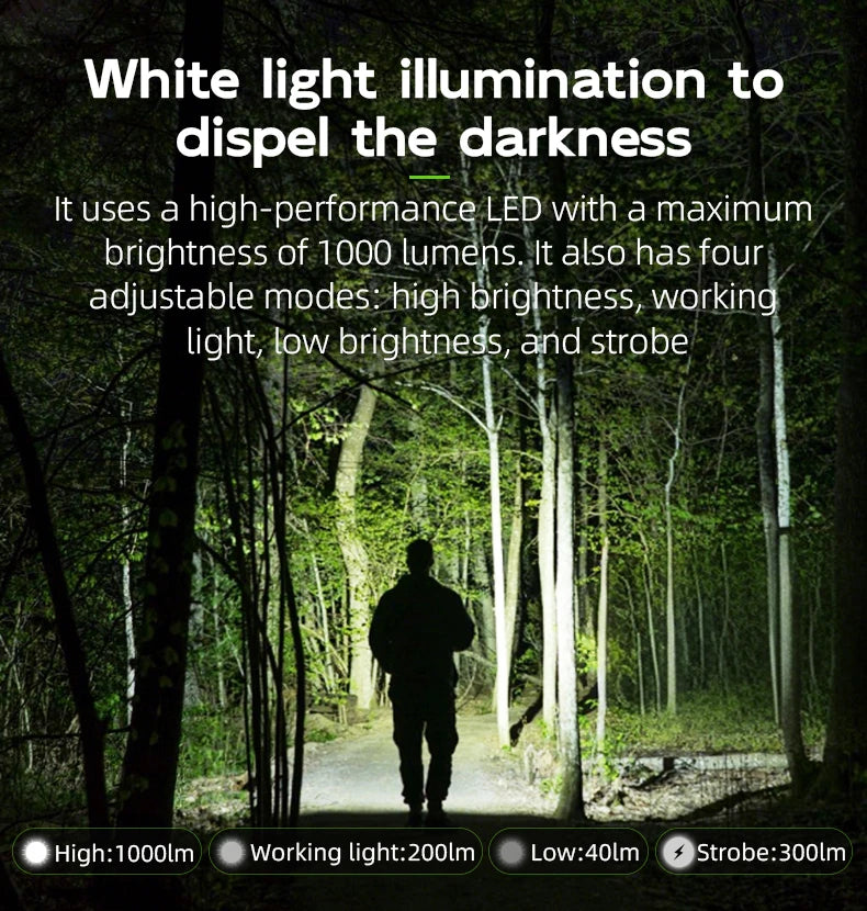 TANK007 WF02L 3-in-1 EDC Flashlight – White Light, 365nm UV & Green Laser, Magnetic Rechargeable