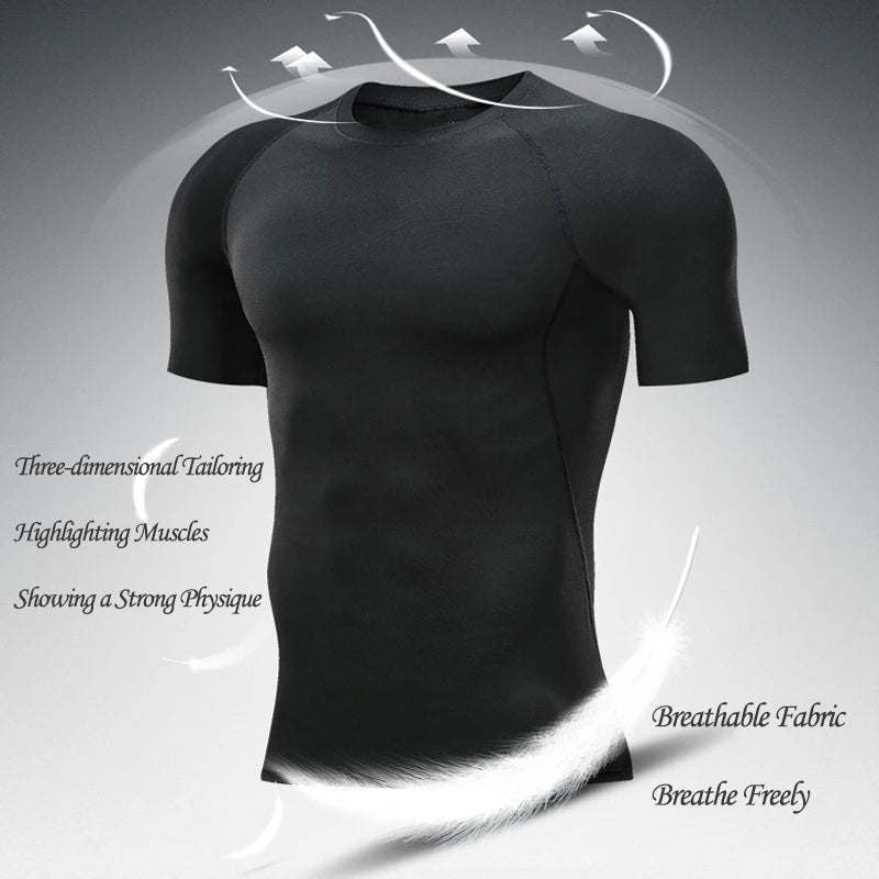 Men's Anime 3D Print Compression Gym Top & Workout Shorts – Quick Dry Athletic Rash Guard Set