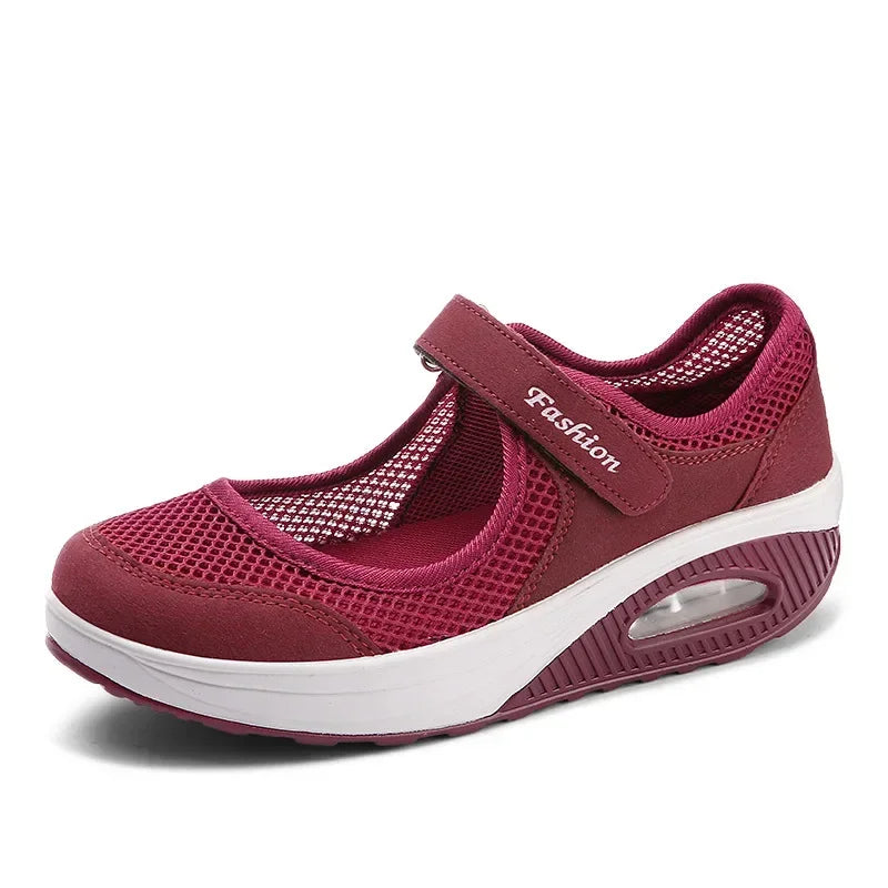 Women's Air Mesh Hook-and-Loop Casual Shoes