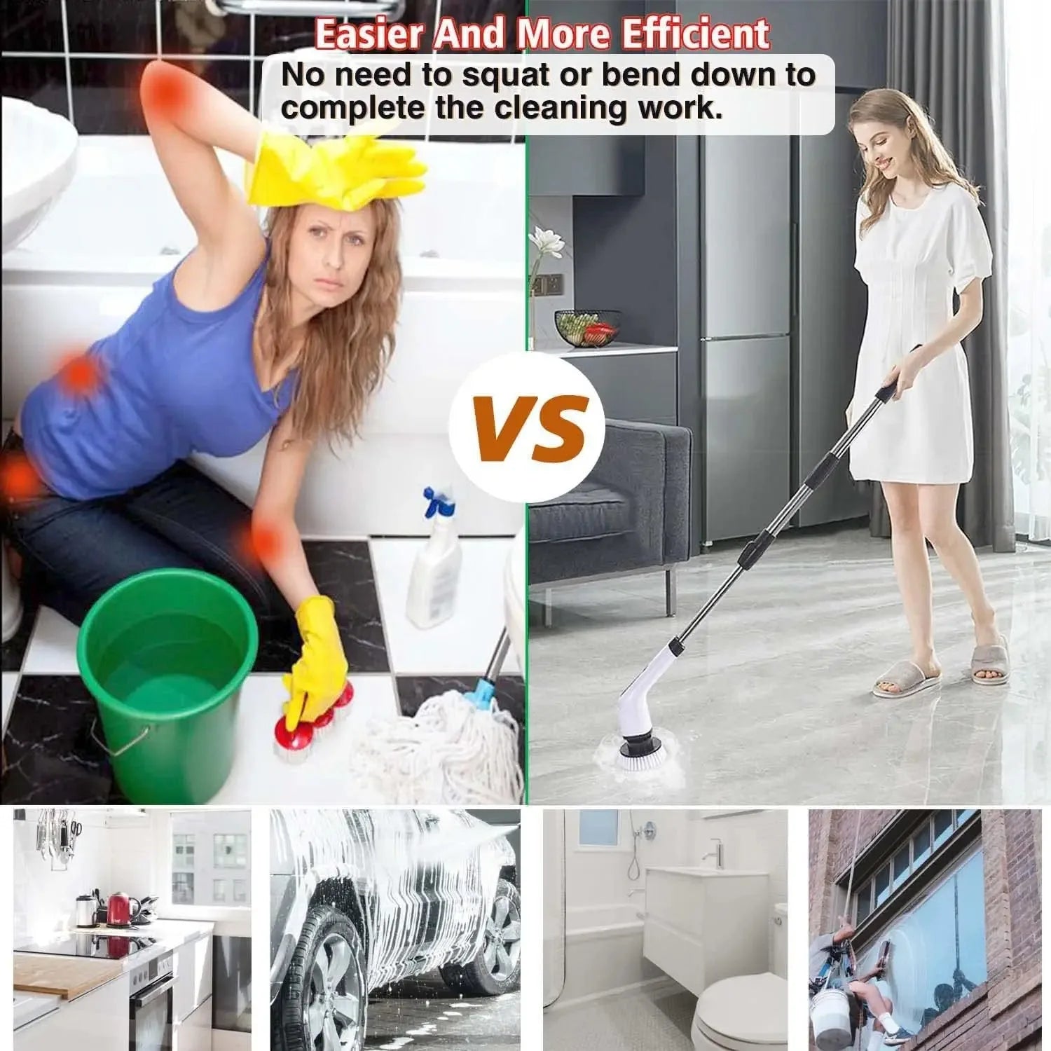 Cordless Electric Spin Scrubber – Rechargeable Power Brush for Kitchen, Bathroom, Toilet & Tile Grout