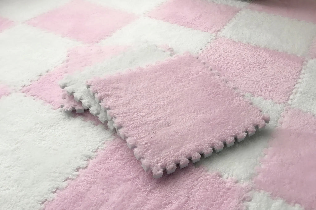 Soft Plush Kids Play Mat – Interlocking Foam Puzzle Carpet Tiles for Children, 10 or 20 Pcs