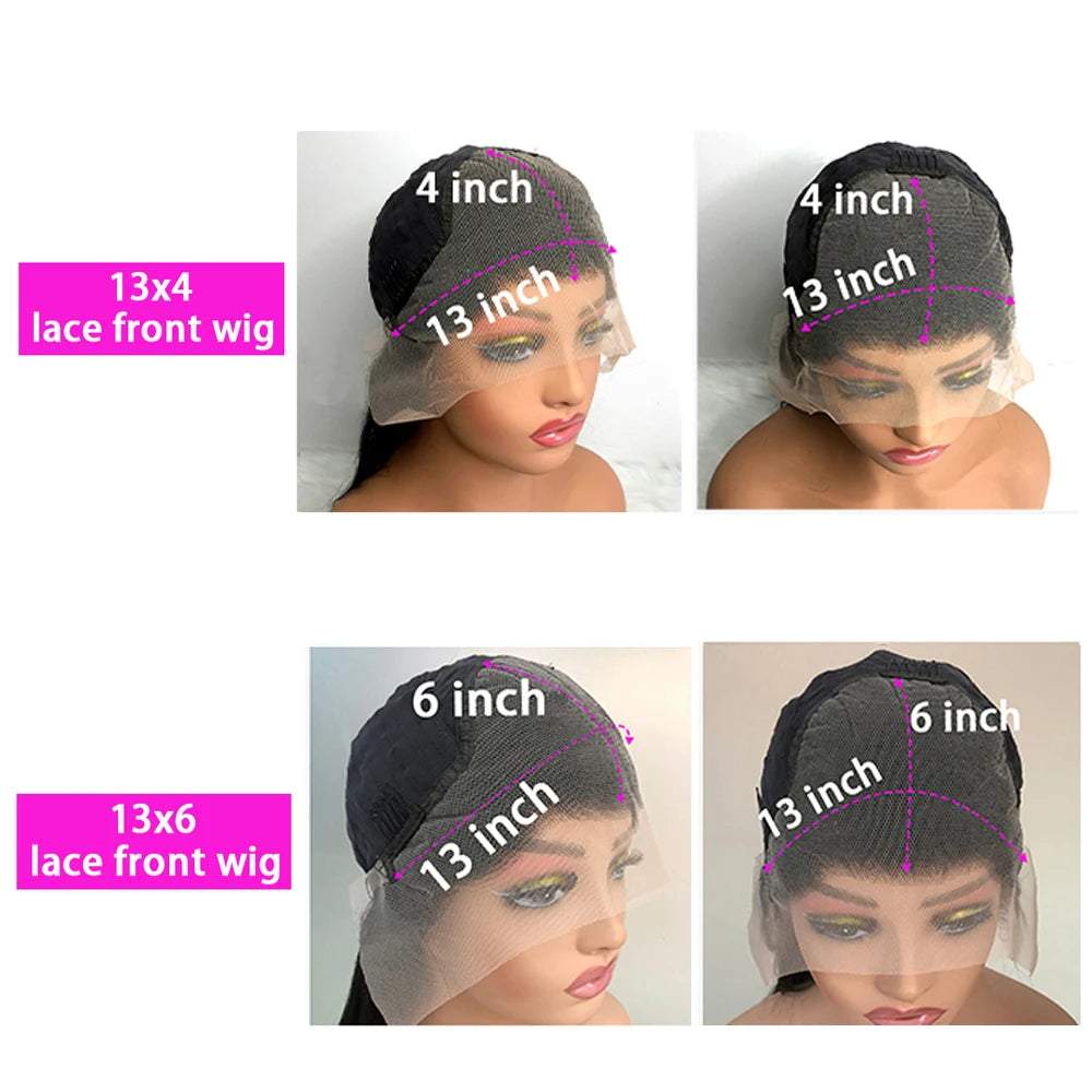 200% Density 13x4 Body Wave Lace Front Human Hair Wig Pre Plucked 40 Inch 13x6 Hd Transparent Lace Frontal Wigs For Black Women