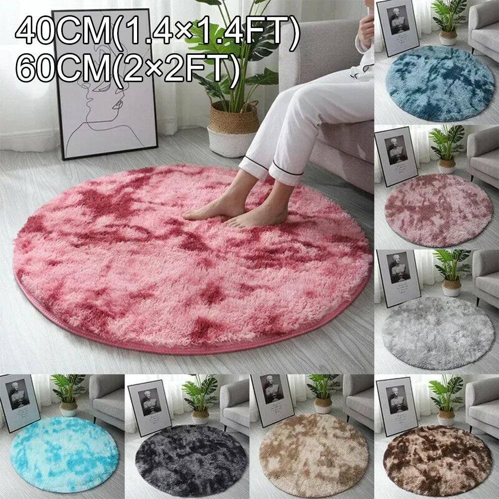 Round Shaggy Area Rug – Soft Non-Slip Circle Carpet for Bedroom & Living Room