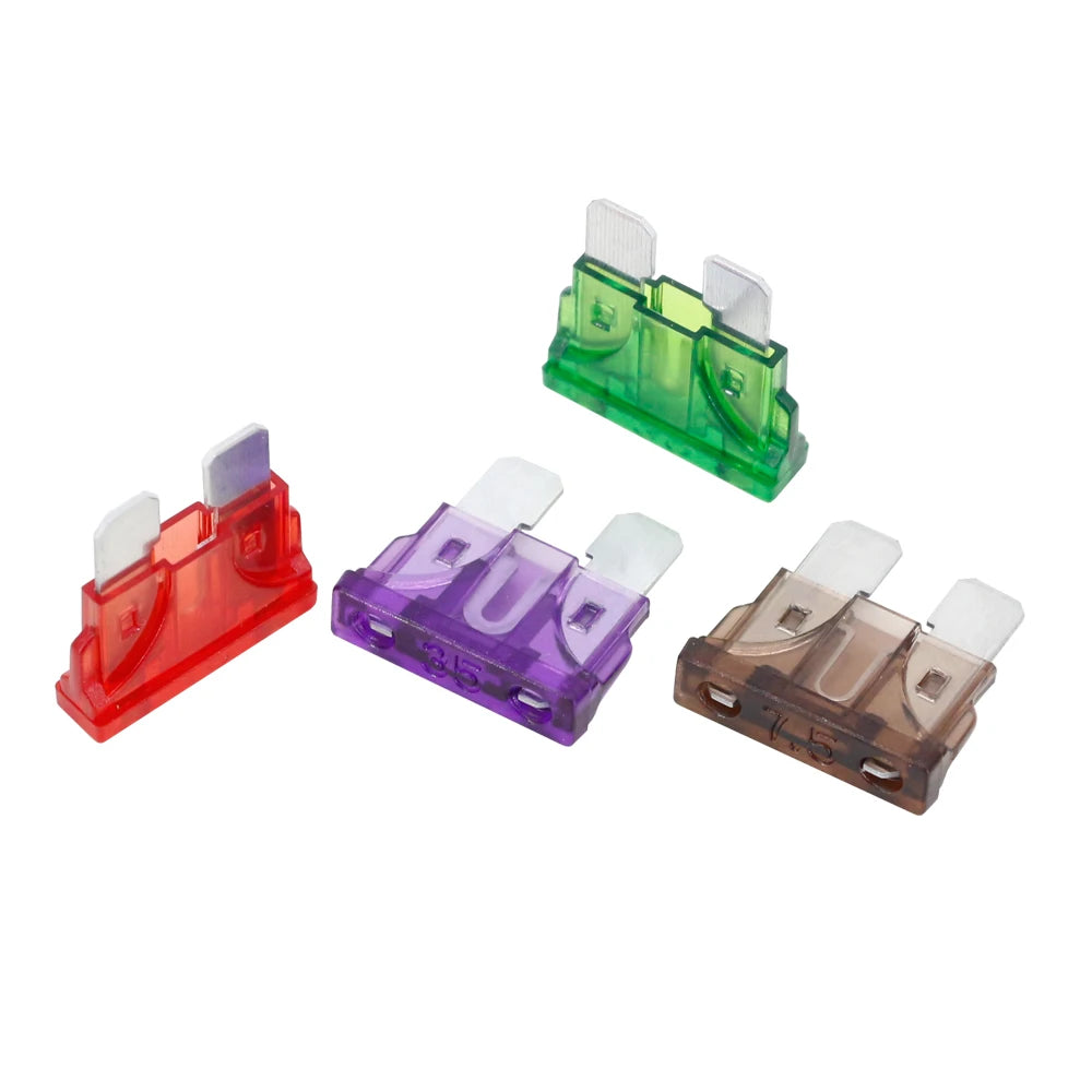 Car Blade Fuse Assortment Set – 10-Pack Medium Standard Zinc Pin Fuses 1A–50A for Auto, Car & Truck