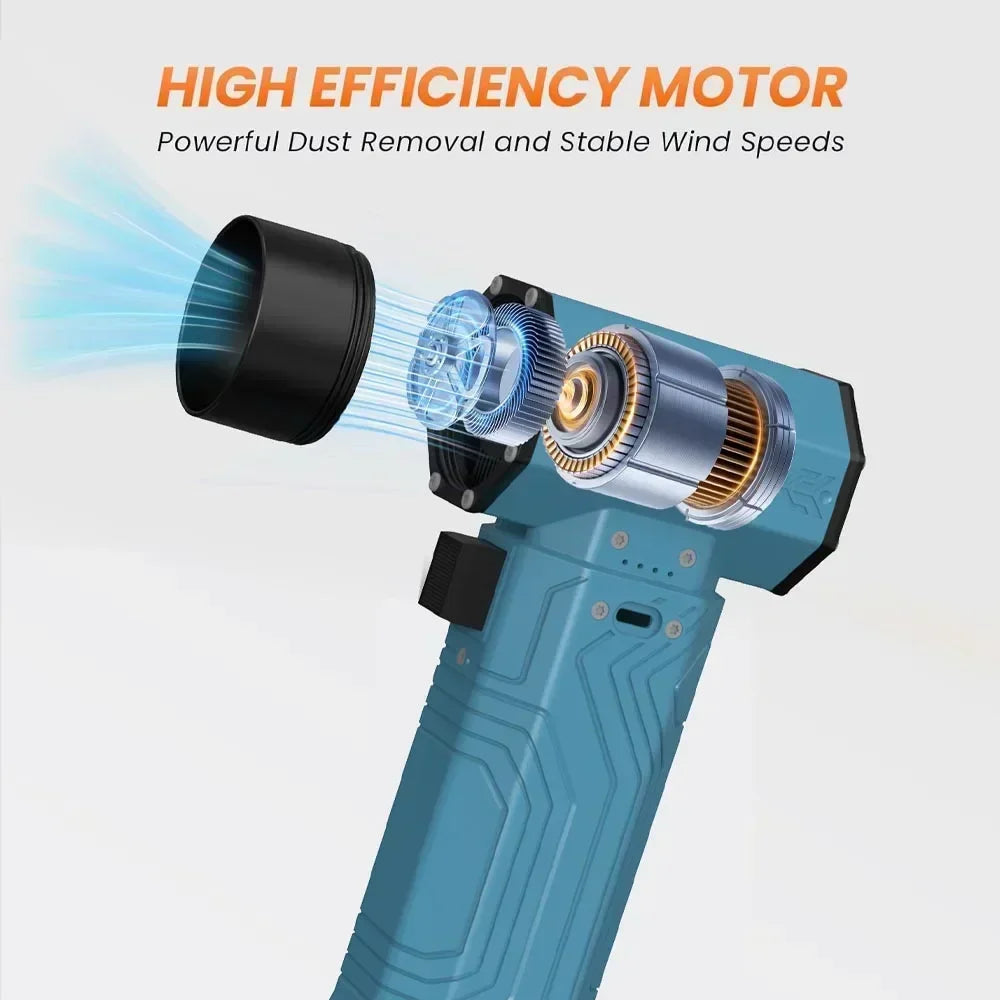880000RPM Turbo Jet Fan Air Blower – 10000mAh 600g Thrust Brushless Duster for Car & Leaf Removal