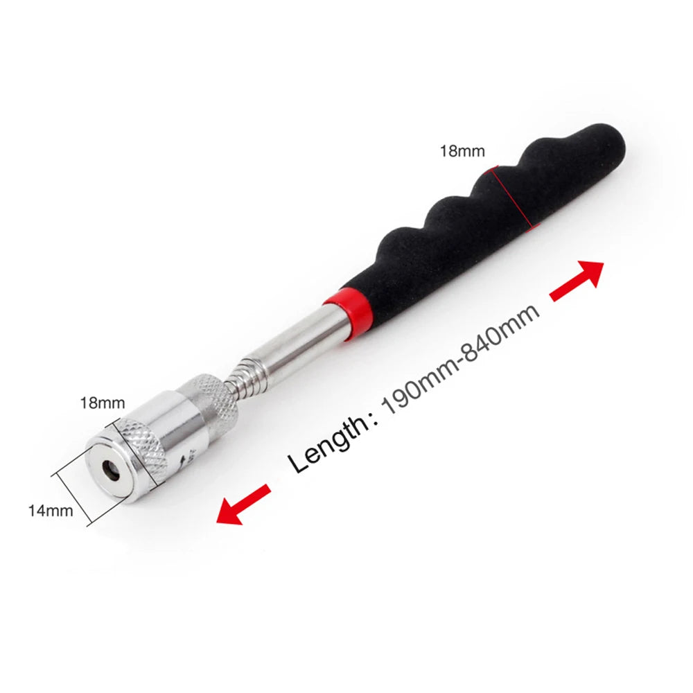 Telescopic Magnetic Pickup Tool – 8LB Capacity, Extendable to 31", LED Light for Screws, Nuts & Bolts