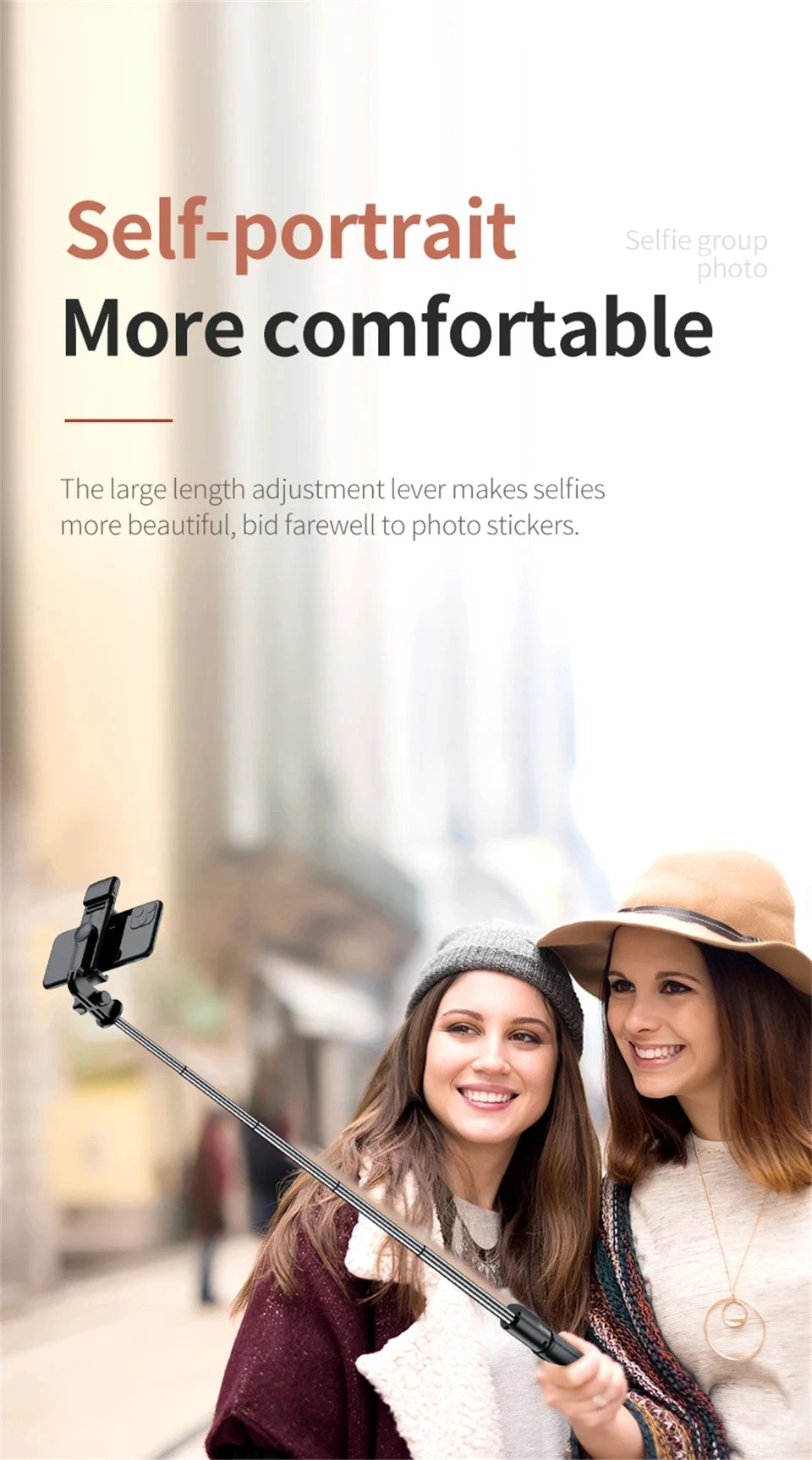 Smartphone Tripod Selfie Stick with Bluetooth Remote